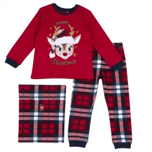 Chicco Christmas παιδικές πιτζάμες 'Merry Christmas' καρό Κόκκινο | Εσώρουχα - πιτζάμες για κορίτσια στο Fatsules
