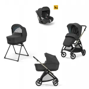 Σύστημα μεταφοράς Electa Quattro χρώμα Upper Black με σκελετό Iridio Black και παιδικό κάθισμα αυτοκινήτου Darwin Infant | Πολυκαρότσια 3 σε 1 στο Fatsules