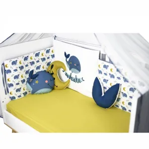 Διακοσμητικά μαξιλαράκια Bebe Stars Whale Blue | Βρεφικό και παιδικό Δωμάτιο  στο Fatsules
