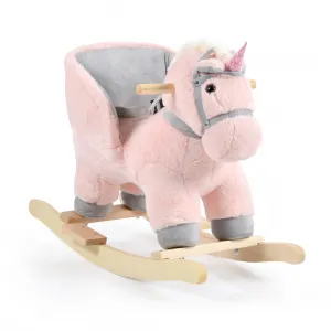 Κουνιστός Ξύλινος Μονόκερος Cangaroo Moni Toys Plush rocking animal Cookie Pink | Παιδικά παιχνίδια στο Fatsules