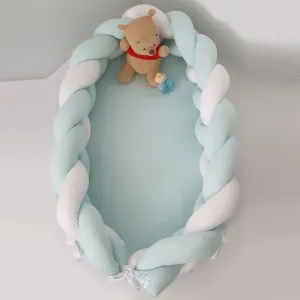 Βρεφική φωλιά με αποσπώμενη πλεξούδα Baby Oliver Des 130 Μέντα | Πάντες-Πλεξούδες στο Fatsules