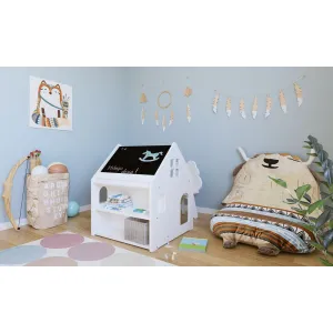 Παιδικό γραφείο σπιτάκι Just Baby Hommie με ραφάκια και μαυροπίνακα Λευκό | Βρεφικό και παιδικό Δωμάτιο  στο Fatsules