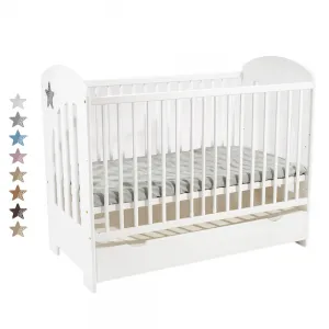 Κρεβάτι Just Baby με συρτάρι και μπαριέρα Stern White + Δώρο στρώμα | Βρεφικό και παιδικό Δωμάτιο  στο Fatsules