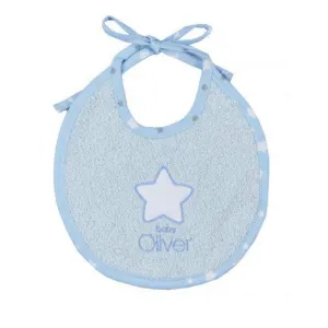 Σαλιάρα Baby Oliver 20×20cm Αστεράκι Σιέλ | Προίκα Μωρού - Λευκά είδη στο Fatsules