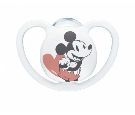 Πιπίλα Σιλικόνης NUK Space Disney Mickey 18-36 Μηνών Λευκό | Υγιεινή και Φροντίδα στο Fatsules