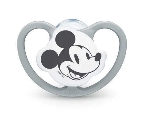 Πιπίλα Σιλικόνης NUK Space Disney Mickey 6-18 Μηνών Γκρι | Υγιεινή και Φροντίδα στο Fatsules