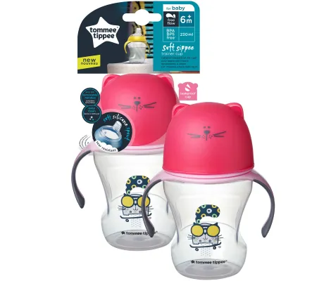 Κύπελλο με στόμιο μαλακής σιλικόνης Tommee Tippee 230ml 6m+ Ροζ | Μπιμπερό - Θηλές στο Fatsules