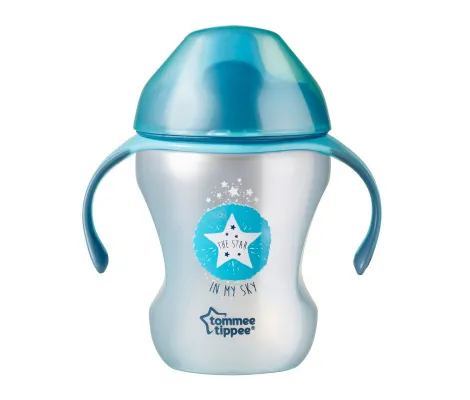 Εκπαιδευτικό κύπελλο με λαβές Tommee Tippee 230ml +6m+ -μαλακό στόμιο & καπάκι Μπλε | Μπιμπερό - Θηλές στο Fatsules