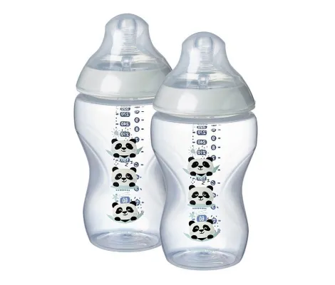 Tommee Tippee Πλαστικό Μπιμπερό με Θηλή Σιλικόνης 340ml 2τμχ Pip the Panda για 3+ μηνών | Μπιμπερό - Θηλές στο Fatsules