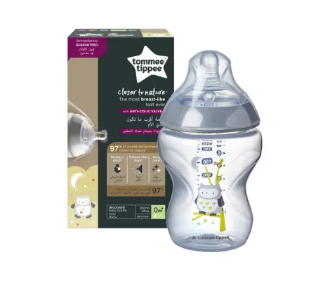 Tommee Tippee Πλαστικό Μπιμπερό με Θηλή Σιλικόνης 260ml Ollie the Owl για 0+ μηνών | Μπιμπερό - Θηλές στο Fatsules