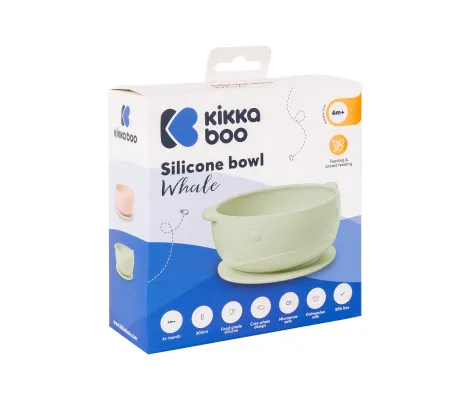 Μπωλ φαγητού Kikka Boo Whale Mint | Σετ Φαγητού - Μπολ - Κουταλάκια στο Fatsules