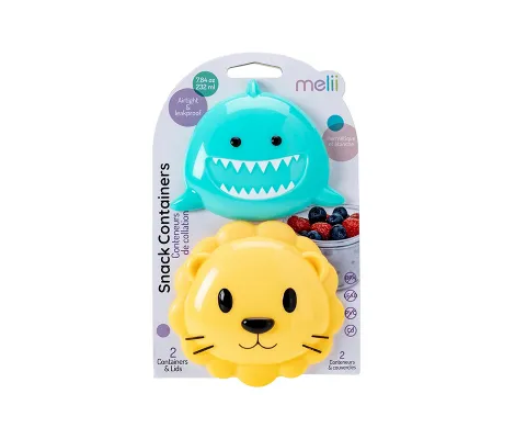 Σετ 2 δοχείων για σνακ Melli Puzzle Shark & Lion 232 ml | Δοχεία Φαγητού στο Fatsules