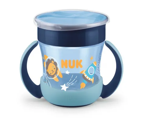 Nuk Mini Magic Cup Night Εκπαιδευτικό Ποτηράκι με Χείλος & Καπάκι 6m+ Γαλάζιο | Θερμός υγρών και παγουρίνα στο Fatsules