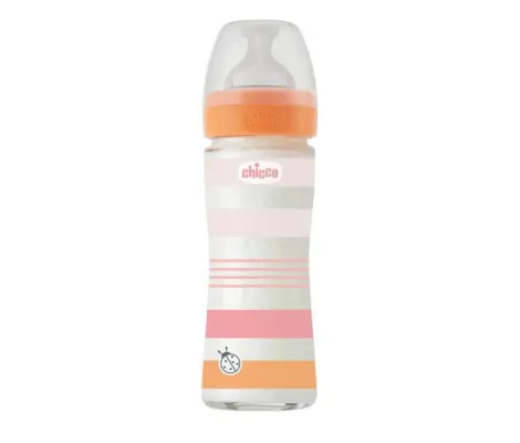 Μπιμπερό γυάλινο Chicco Well Being Girl 240ml 0+ | Βρεφανάπτυξη στο Fatsules