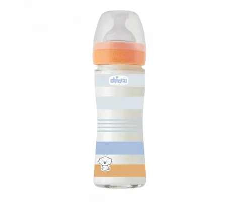 Μπιμπερό γυάλινο Chicco Well Being Boy 240ml 0+ | Βρεφανάπτυξη στο Fatsules