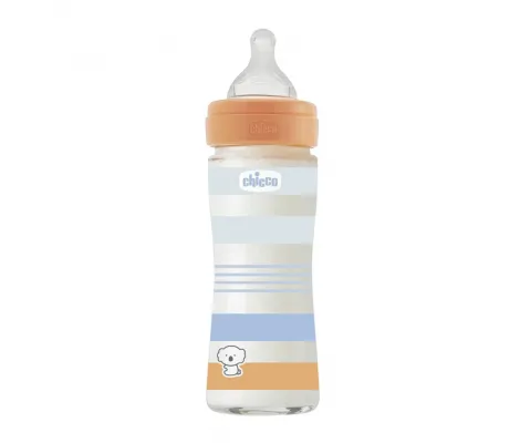 Μπιμπερό γυάλινο Chicco Well Being Boy 240ml 0+ | Βρεφανάπτυξη στο Fatsules