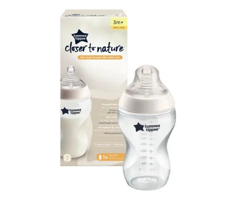 Πλαστικό μπιμπερό 340ml Tommee Tippee Closer to Nature Μέτριας Ροής 3m+ | Μπιμπερό - Θηλές στο Fatsules