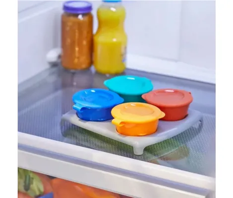 Tommee Tippee σκέυη αποθήκευσης τροφίμων με βάση Pop Up Freezer Pots & Tray 4m+ | Βρεφανάπτυξη στο Fatsules