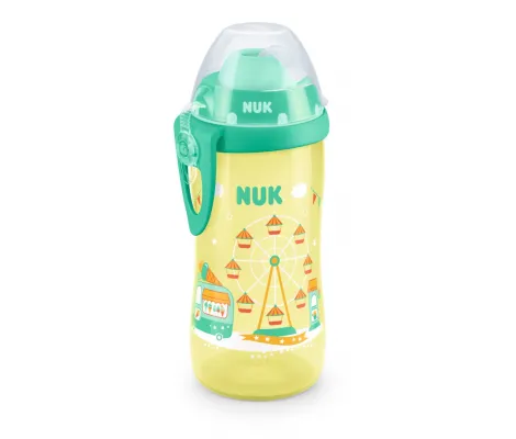 NUK Παγούρι Flexi Cup με καλαμάκι σιλικόνης 12m+ 300ml Πράσινο | Θερμός υγρών και παγουρίνα στο Fatsules