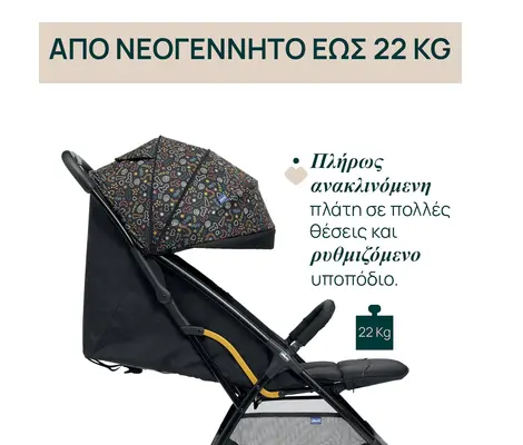 Καρότσι Περιπάτου Chicco Glee Playful Black 8706875 | Καρότσια Περιπάτου στο Fatsules