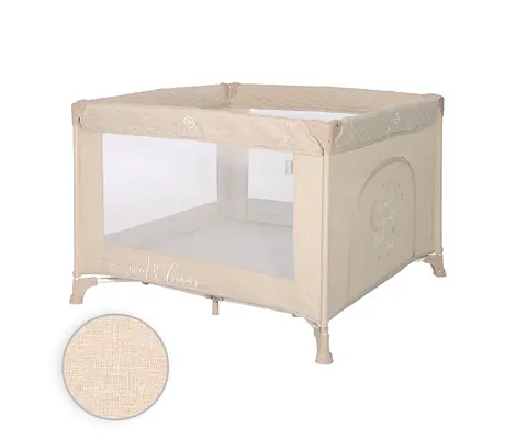 Παρκοκρέβατο Lorelli Sunny Playground Τετράγωνο 100x100cm Fog Beige Star 1008060_B | Παιδικά Παρκοκρέβατα στο Fatsules