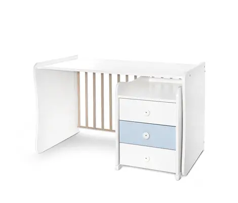 Πολυμορφικό Κρεβάτι Lorelli Maxi Plus 70x160 White/Baby Blue 0580039 + Δώρο 35€ | Βρεφικά προεφηβικά κρεβάτια στο Fatsules