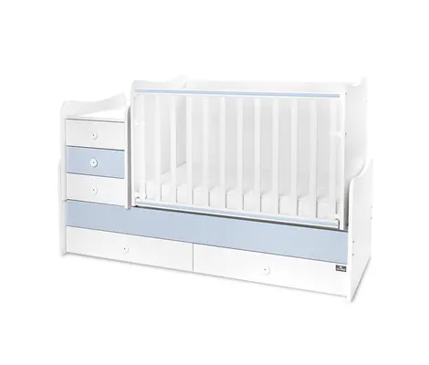 Πολυμορφικό Κρεβάτι Lorelli Maxi Plus 70x160 White/Baby Blue 0580039 + Δώρο 35€ | Βρεφικά προεφηβικά κρεβάτια στο Fatsules