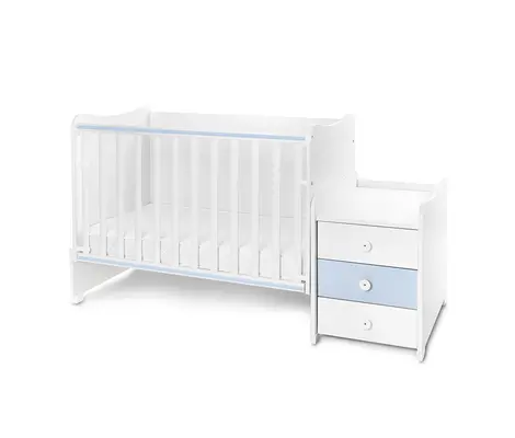 Πολυμορφικό Κρεβάτι Lorelli Maxi Plus 70x160 White/Baby Blue 0580039 + Δώρο 35€ | Βρεφικά προεφηβικά κρεβάτια στο Fatsules