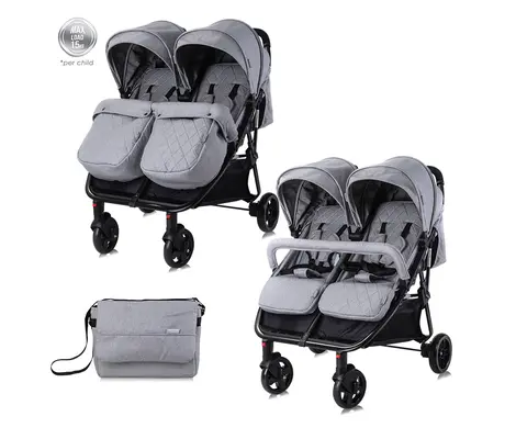 Καρότσι Διδύμων Lorelli Duo Cool Grey | Καρότσια για Δίδυμα στο Fatsules