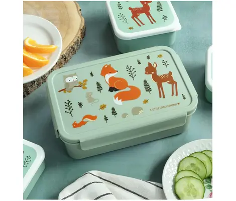 Δοχείο Φαγητού A Little Lovely Company Bento Lunchbox Forest Friends Πράσινο | Φαγητοδοχεία - Θερμός φαγητού στο Fatsules