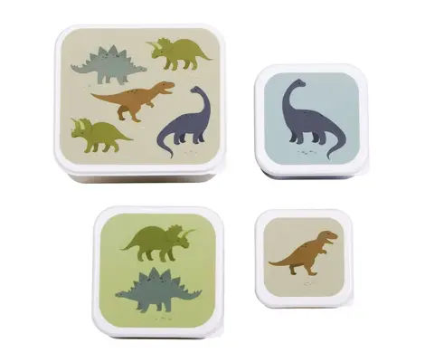 Δοχεία Φαγητού A Little Lovely Company Σετ 4τμχ Lunch & Snack Box Dinosaurs | ΚΑΛΟΚΑΙΡΙΝΑ στο Fatsules