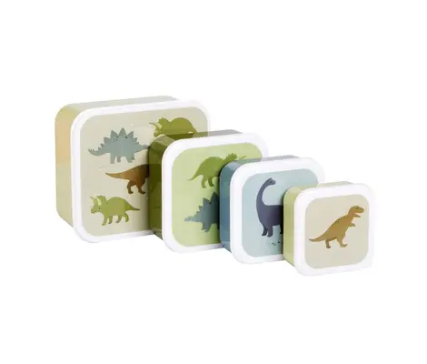 Δοχεία Φαγητού A Little Lovely Company Σετ 4τμχ Lunch & Snack Box Dinosaurs | ΚΑΛΟΚΑΙΡΙΝΑ στο Fatsules