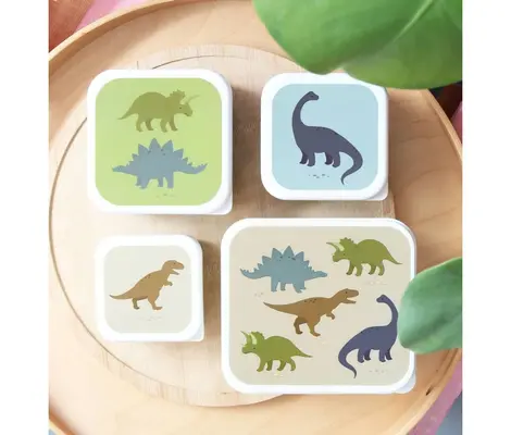 Δοχεία Φαγητού A Little Lovely Company Σετ 4τμχ Lunch & Snack Box Dinosaurs | ΚΑΛΟΚΑΙΡΙΝΑ στο Fatsules