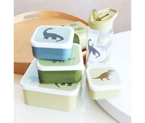 Δοχεία Φαγητού A Little Lovely Company Σετ 4τμχ Lunch & Snack Box Dinosaurs | ΚΑΛΟΚΑΙΡΙΝΑ στο Fatsules