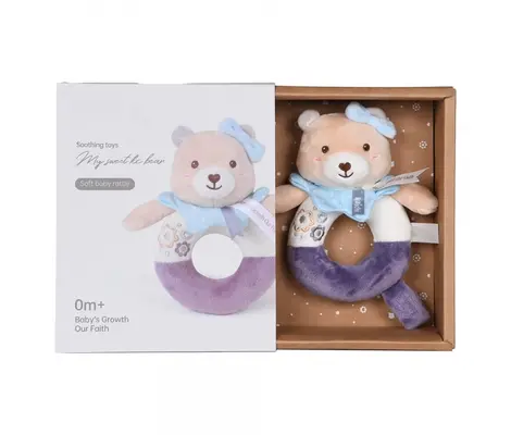 Κουδουνίστρα Bebe Stars Teddy Flower Rattle Ring Μαλακή | Βρεφικές Κουδουνίστρες - Μασητικά στο Fatsules