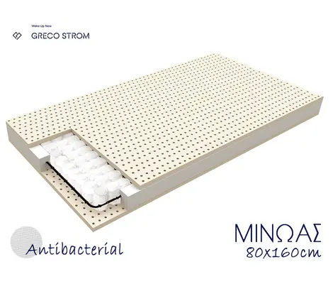 Παιδικό Στρώμα Greco Strom Μίνωας Antibacterial 80x160cm | Βρεφικό Δωμάτιο  στο Fatsules