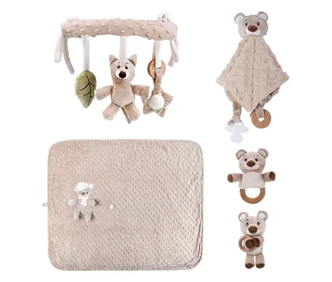 Σετ Δώρου Bebe Stars Teddy Bear Nature 5τμχ | Βρεφικά παιχνίδια έως 18 μηνών στο Fatsules