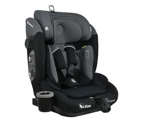 Κάθισμα Αυτοκινήτου Bebe Stars Compass Isofix i-Size 76-150cm Steel Grey 935186 | i Size 76-150cm // 9-36 kg // 9 μηνών-12 ετών στο Fatsules