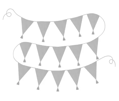 Σημαιάκια Υφασμάτινα JaBaDaBaDo 4m Γκρι | Διακοσμητικά Σημαιάκια - Pom Pon στο Fatsules