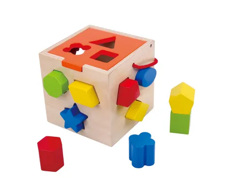 Ξύλινος εκπαιδευτικός κύβος Cangaroo Tooky Toy Shape sorter | Παιδικά παιχνίδια στο Fatsules