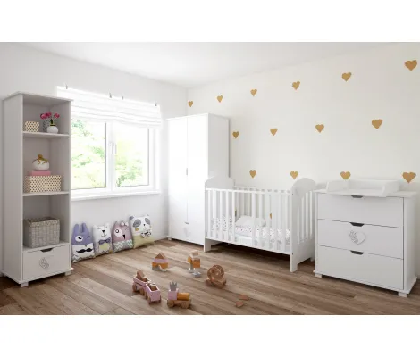 Βρεφικό κρεβάτι Just Baby Herz White 60x120cm | Κούνιες μωρού στο Fatsules