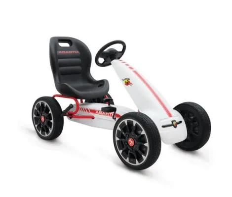 Αυτοκίνητο μονοθέσιο με πετάλια Cangaroo Go Cart Abarth 500 Assetto White | Παιδικά παιχνίδια στο Fatsules